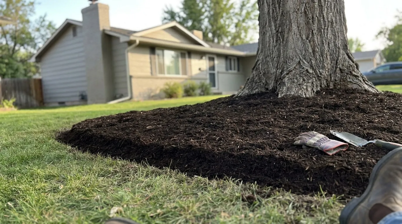 Rock & Mulch Installation: example of the finished result
