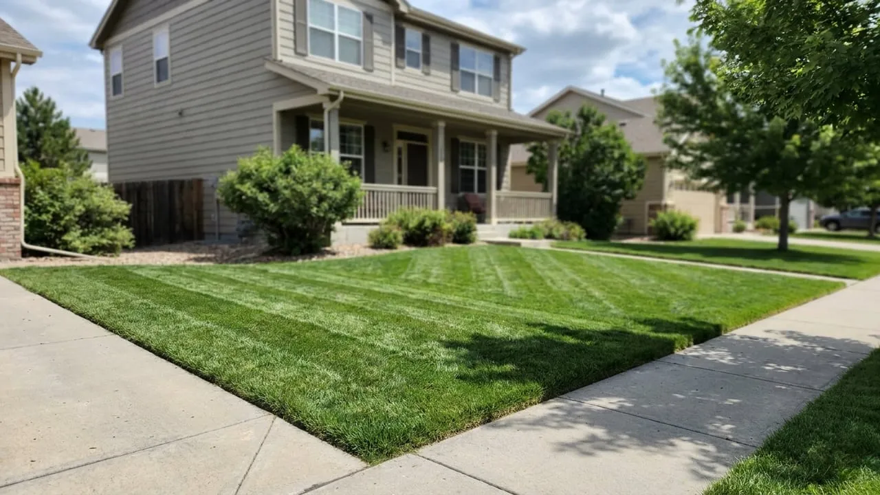 Weekly mowing with clean stripes and edges